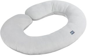 Duża poduszka ciążowa w kształcie litery C, 140×85 cm,  szara