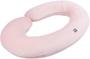 Duża poduszka ciążowa w kształcie litery C, 140×85 cm, różowa