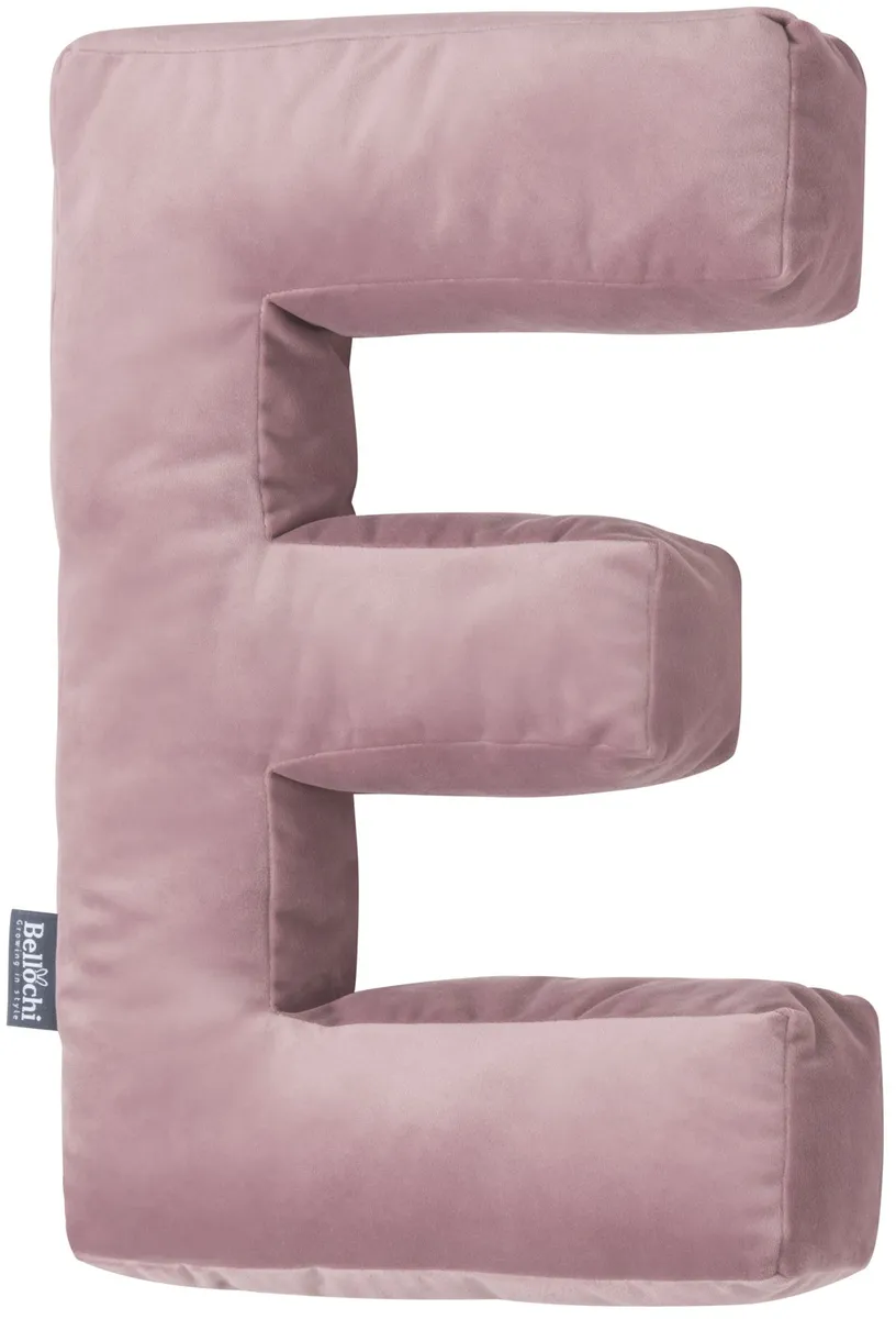 Poduszka dekoracyjna literka E różowa