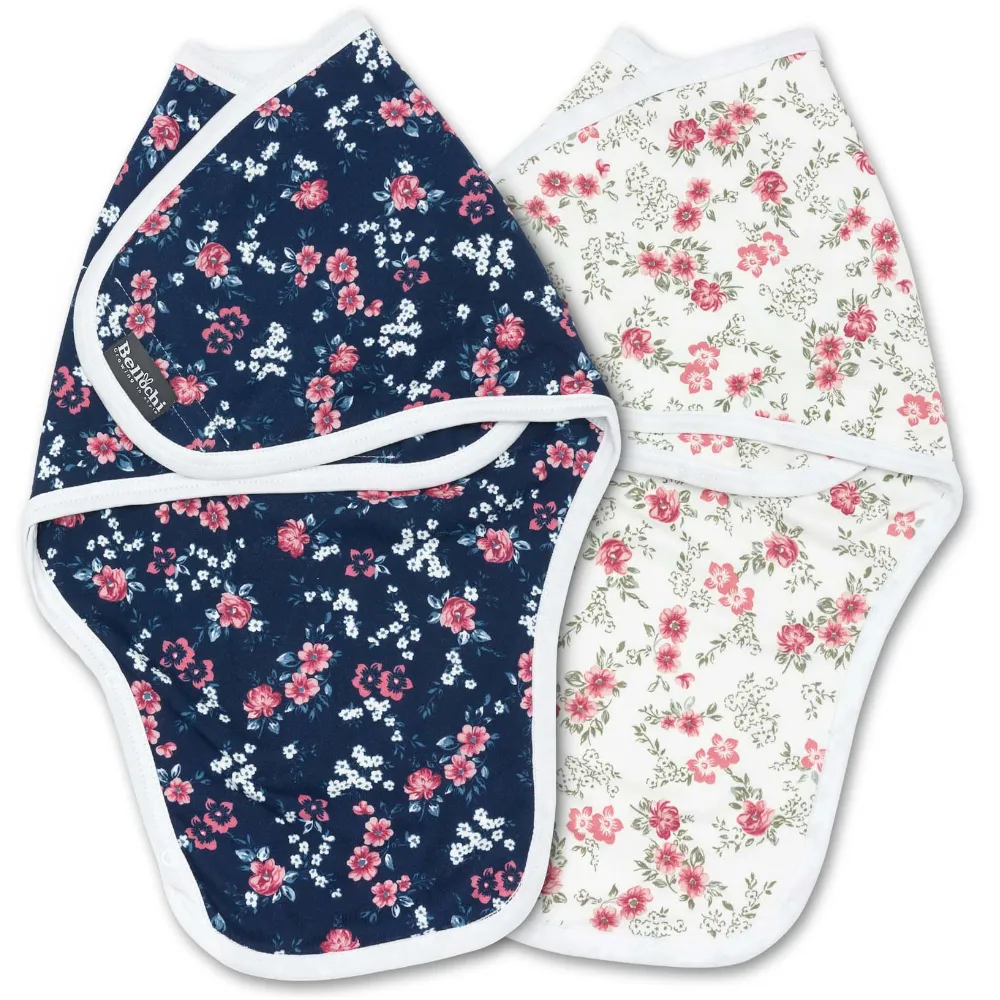 Otulacze bawełniane dla noworodków 2 szt MiMi floral 0-3m