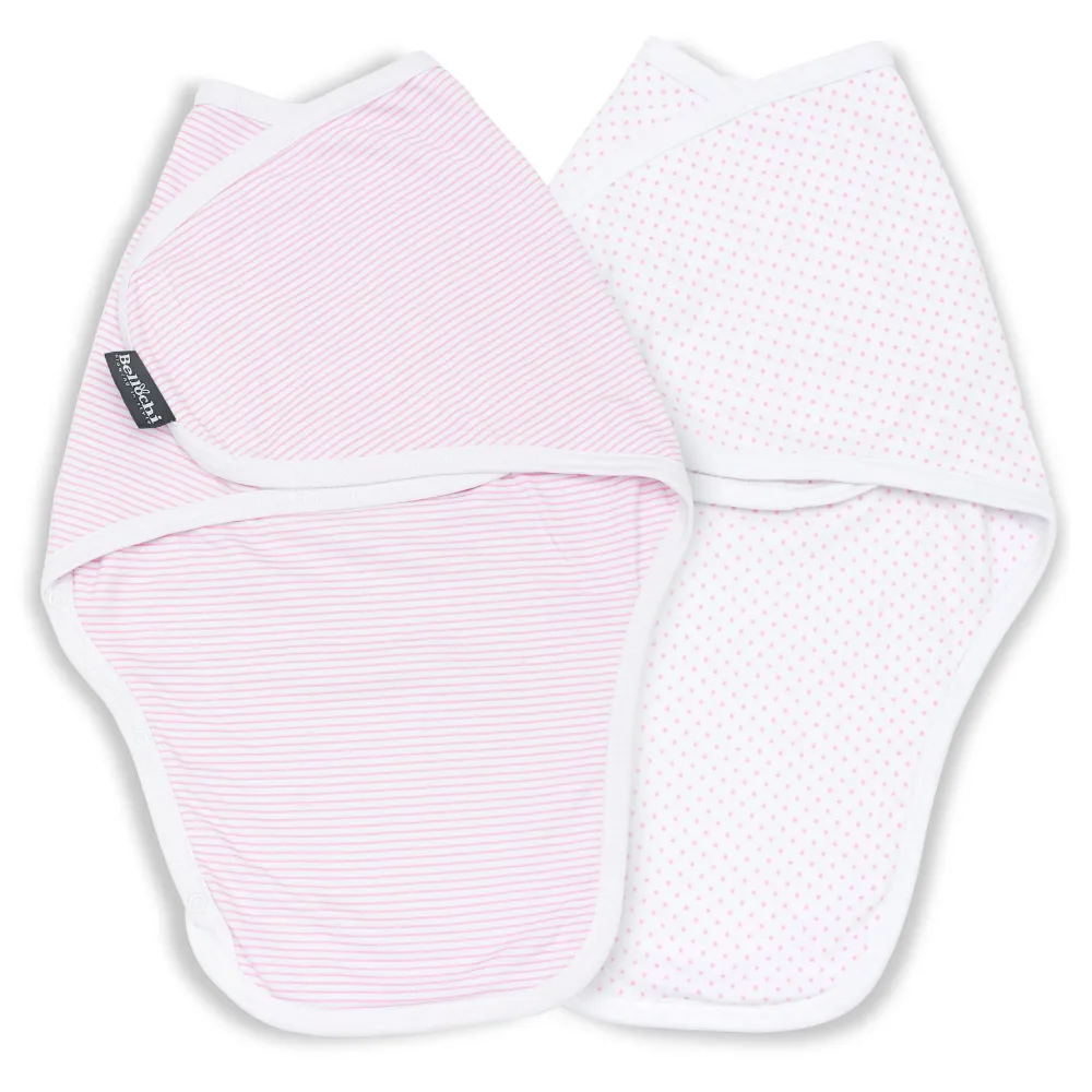 Otulacze bawełniane dla noworodków 2 szt MiMi pink 0-3m