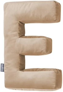 Poduszka dekoracyjna literka E beżowa