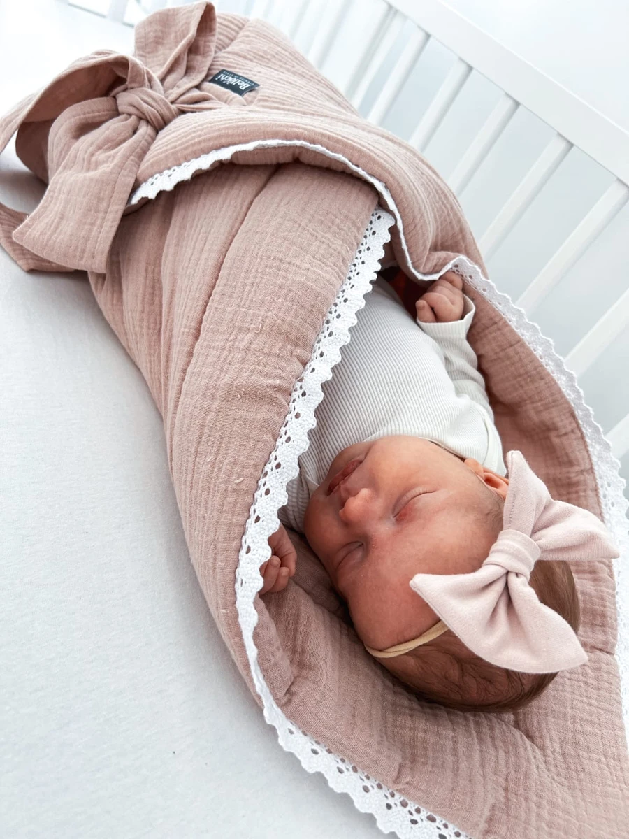  Rożek niemowlęcy 75 x 75 cm Cuddly Muslin Beige Bellochi 4