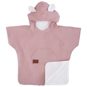 Lekkie poncho z muślinu Pink