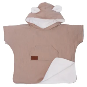 Lekkie poncho z muślinu Beige