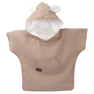 Lekkie poncho z muślinu Beige
