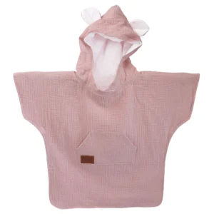 Lekkie poncho z muślinu Pink